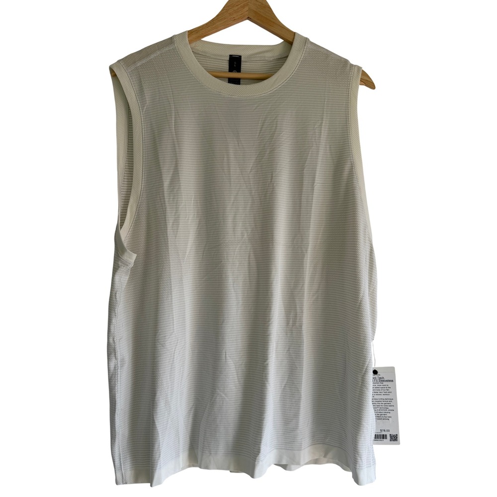 Lululemon Metal Vent Tech Relaxed-Fit Sleeveless White Cashew LM1429S Mens L NWT